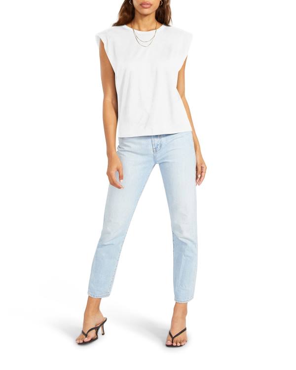 Najfatalniejszy Damskie Steve Madden Just Add Boardroom Tank Białe | SM-263BN