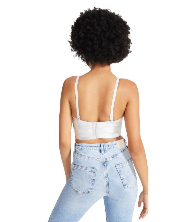 Najfatalniejszy Damskie Steve Madden Metallic Bustier Srebrne | SM-796ER