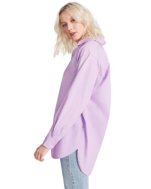 Najfatalniejszy Damskie Steve Madden Oversized Button Up Fioletowe | SM-735KA