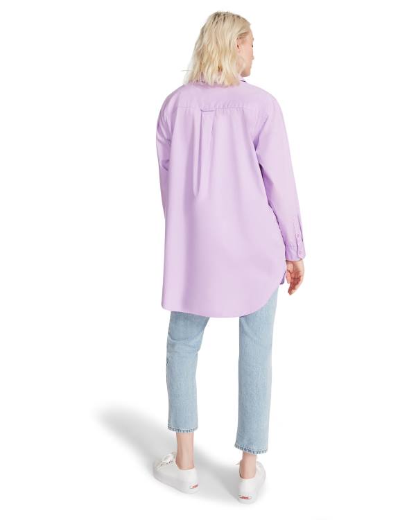 Najfatalniejszy Damskie Steve Madden Oversized Button Up Fioletowe | SM-735KA