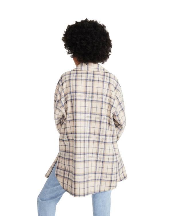 Najfatalniejszy Damskie Steve Madden Oversized Plaid Flannel Taupe Szare Brązowe | SM-815XA