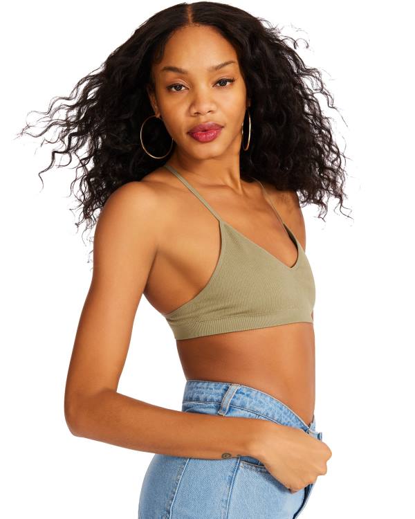 Najfatalniejszy Damskie Steve Madden Roo Mesh Bralette Oliwkowe | SM-269GS