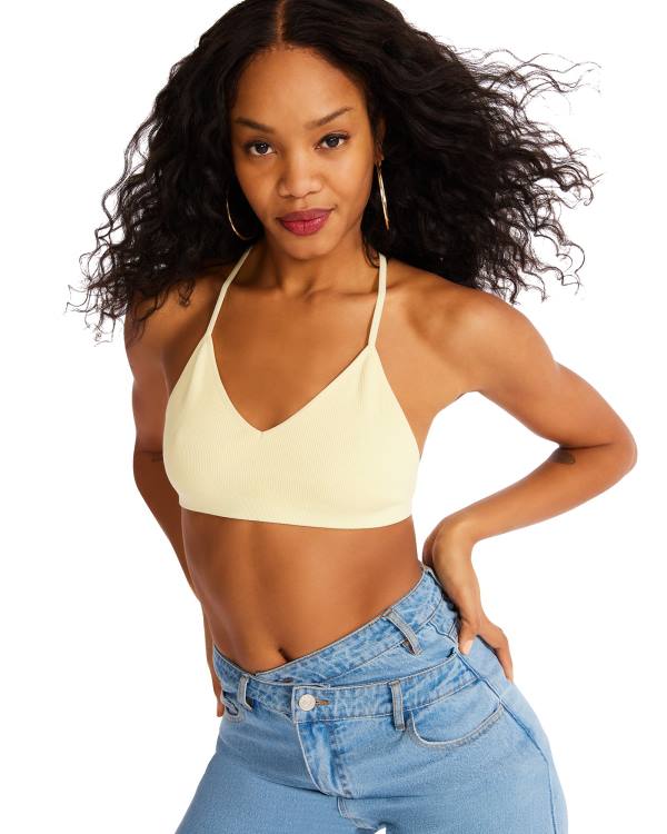 Najfatalniejszy Damskie Steve Madden Roo Mesh Bralette Żółte | SM-815RS