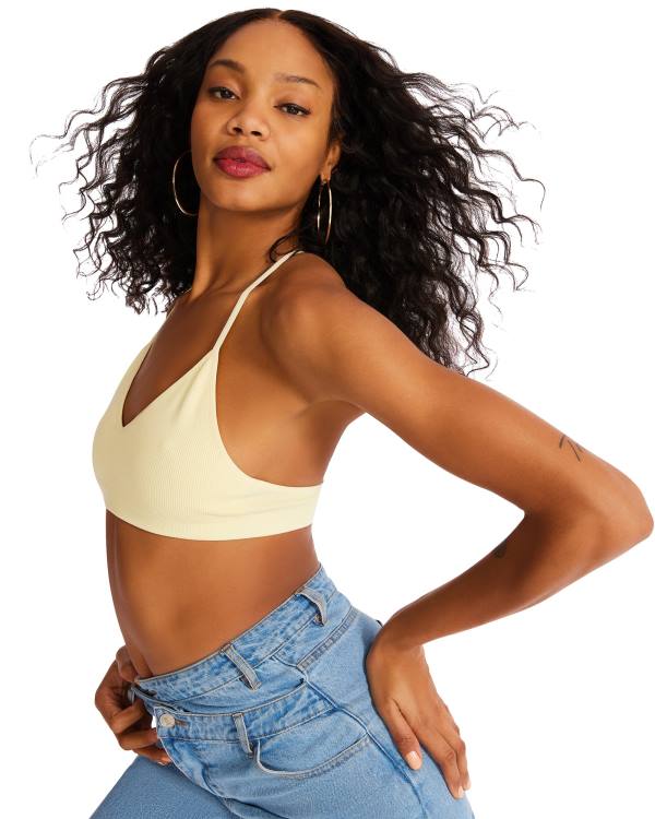 Najfatalniejszy Damskie Steve Madden Roo Mesh Bralette Żółte | SM-815RS