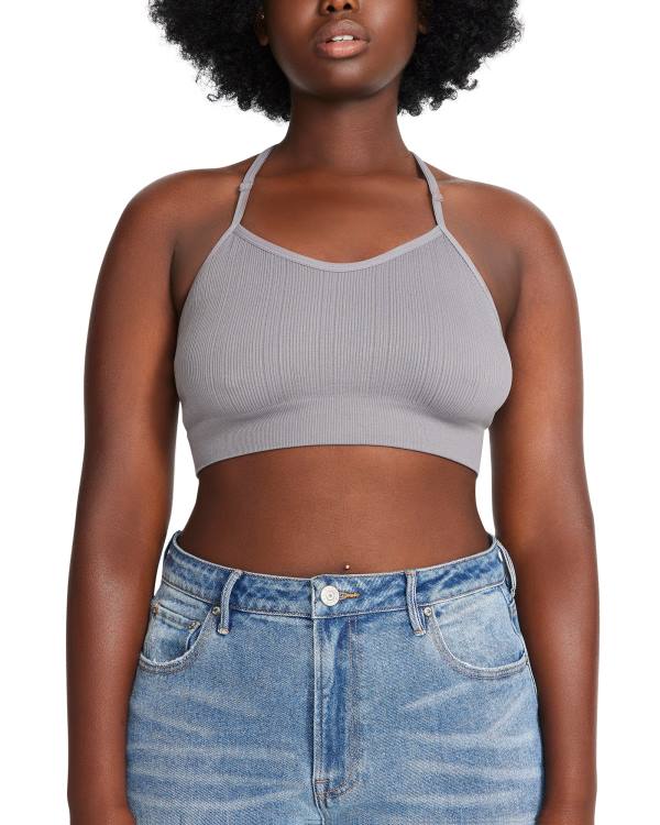 Najfatalniejszy Damskie Steve Madden The Ella Mesh Bralette Plus Szare | SM-816IV