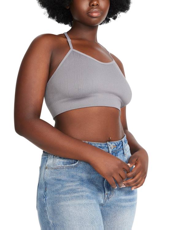 Najfatalniejszy Damskie Steve Madden The Ella Mesh Bralette Plus Szare | SM-816IV