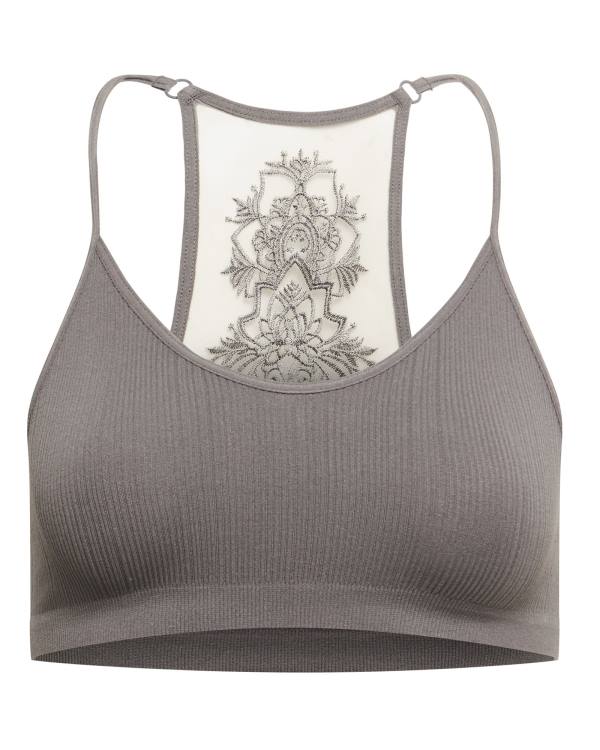 Najfatalniejszy Damskie Steve Madden The Ella Mesh Bralette Plus Szare | SM-816IV