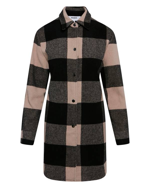 Płaszcze Damskie Steve Madden Eldridge Plaid Lt Taupe Głęboka Szare Brązowe | SM-520DZ