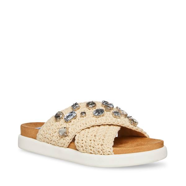 Sandały Damskie Steve Madden Amandy Natural Beżowe Kolorowe | SM-524HJ