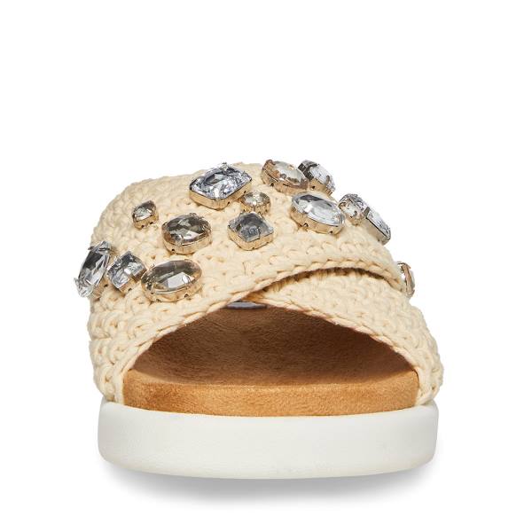 Sandały Damskie Steve Madden Amandy Natural Beżowe Kolorowe | SM-524HJ