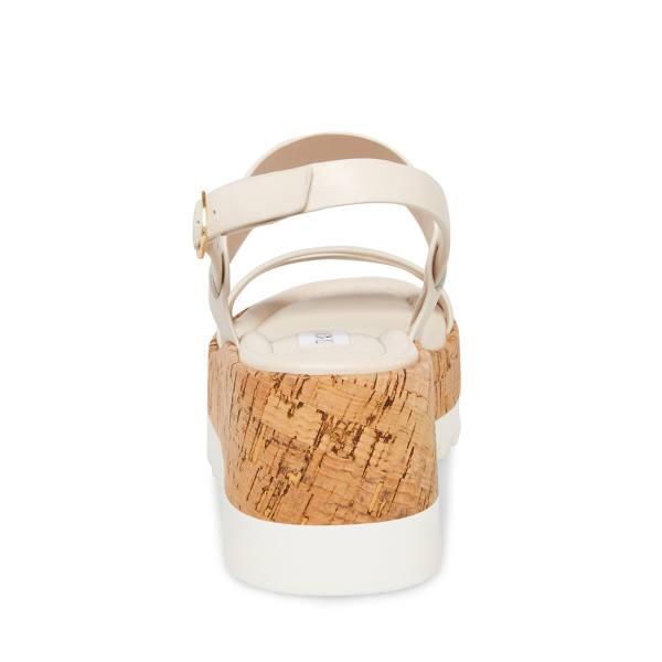 Sandały Damskie Steve Madden Athena Skórzane Białe | SM-948YU