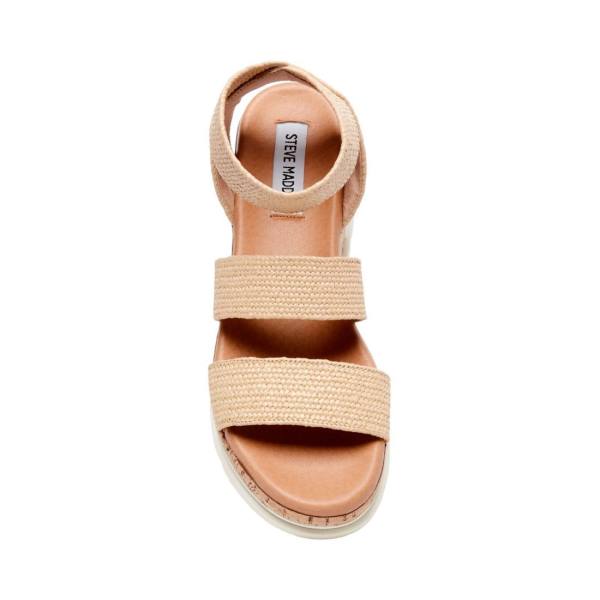 Sandały Damskie Steve Madden Bandi Natural Raffia Beżowe | SM-952WM