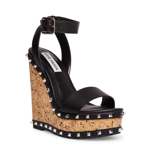 Sandały Damskie Steve Madden Behati Czarne | SM-324HW
