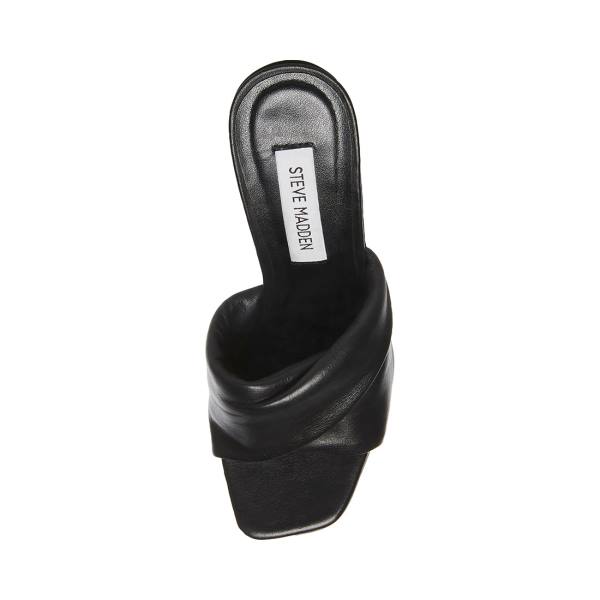 Sandały Damskie Steve Madden Brianna Skórzane Czarne | SM-961XO
