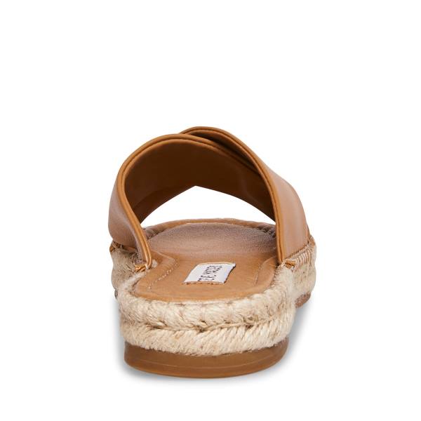 Sandały Damskie Steve Madden Brienna Tan Skórzane Brązowe | SM-538HI