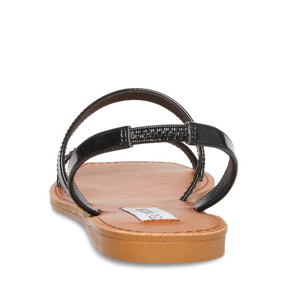 Sandały Damskie Steve Madden Direct Lakierowana Czarne | SM-390SZ