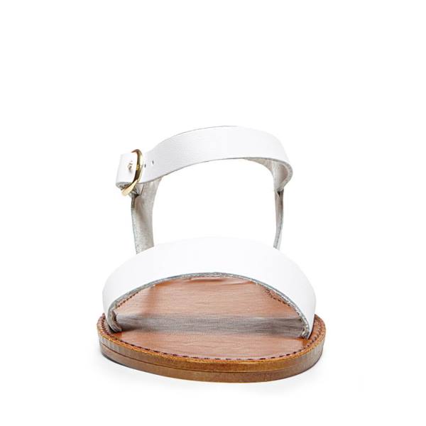 Sandały Damskie Steve Madden Donddi Skórzane Białe | SM-721BS