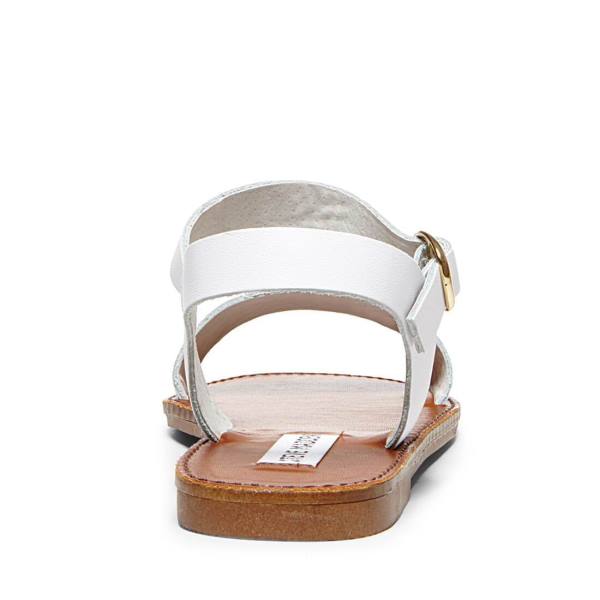 Sandały Damskie Steve Madden Donddi Skórzane Białe | SM-721BS