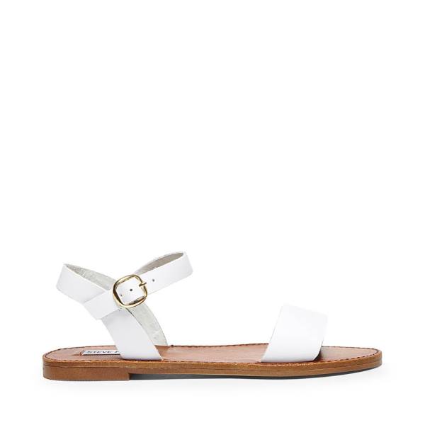 Sandały Damskie Steve Madden Donddi Skórzane Białe | SM-721BS