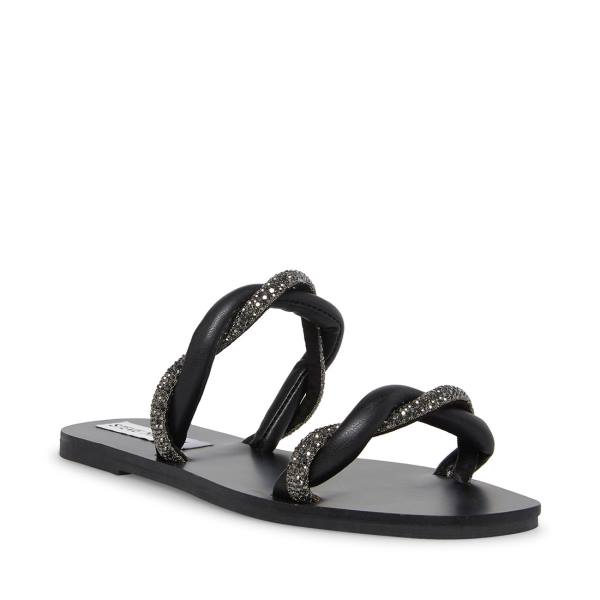 Sandały Damskie Steve Madden Flipped Czarne Kolorowe | SM-820LU