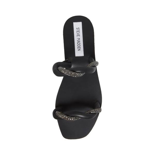 Sandały Damskie Steve Madden Flipped Czarne Kolorowe | SM-820LU