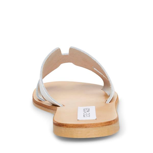 Sandały Damskie Steve Madden Greece Skórzane Białe | SM-071DQ