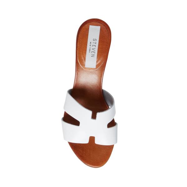 Sandały Damskie Steve Madden Joya Skórzane Białe | SM-265XG