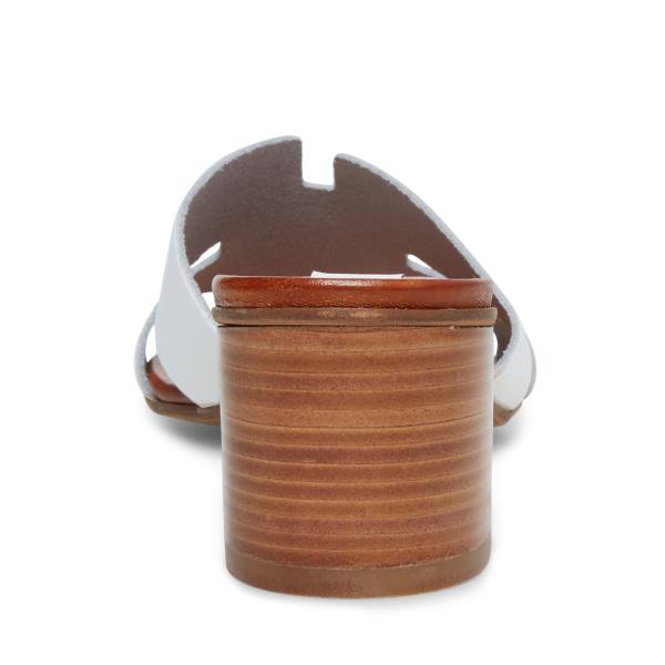 Sandały Damskie Steve Madden Joya Skórzane Białe | SM-265XG