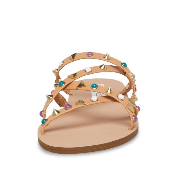 Sandały Damskie Steve Madden Kelsey Natural Beżowe Kolorowe | SM-890YR