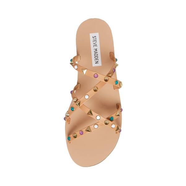 Sandały Damskie Steve Madden Kelsey Natural Beżowe Kolorowe | SM-890YR