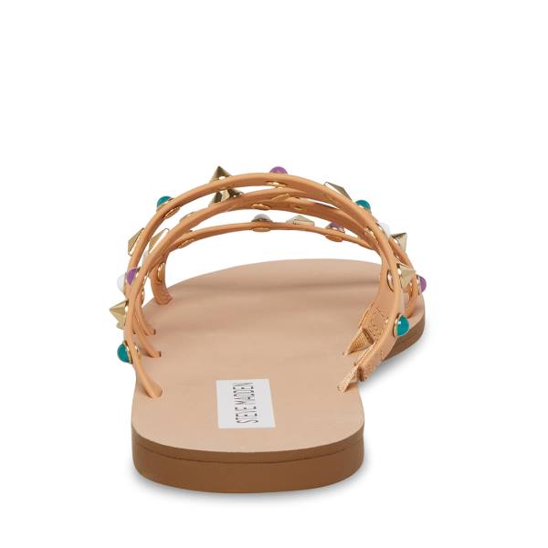 Sandały Damskie Steve Madden Kelsey Natural Beżowe Kolorowe | SM-890YR