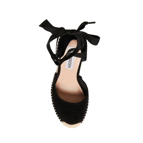 Sandały Damskie Steve Madden Lani Zamszowe Czarne | SM-932JL
