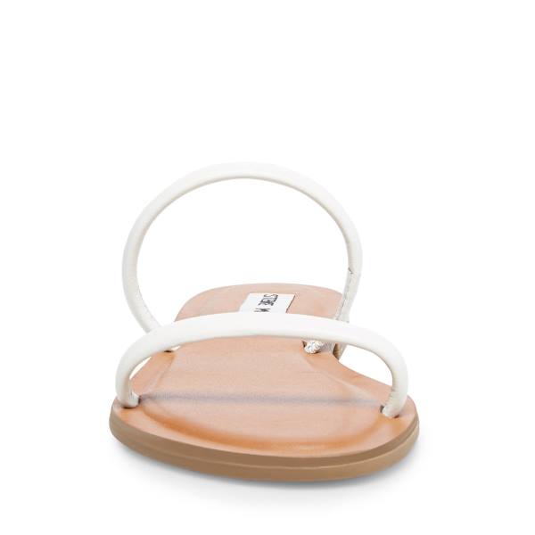 Sandały Damskie Steve Madden Myla Skórzane Białe | SM-923QS