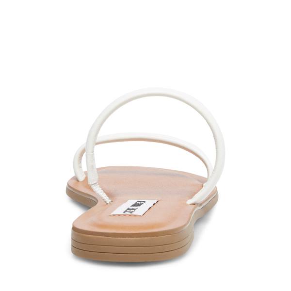 Sandały Damskie Steve Madden Myla Skórzane Białe | SM-923QS