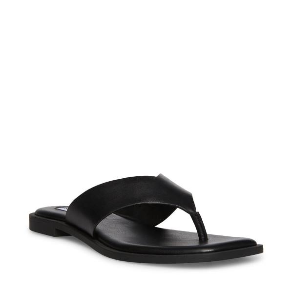 Sandały Damskie Steve Madden Norie Skórzane Czarne | SM-712YS