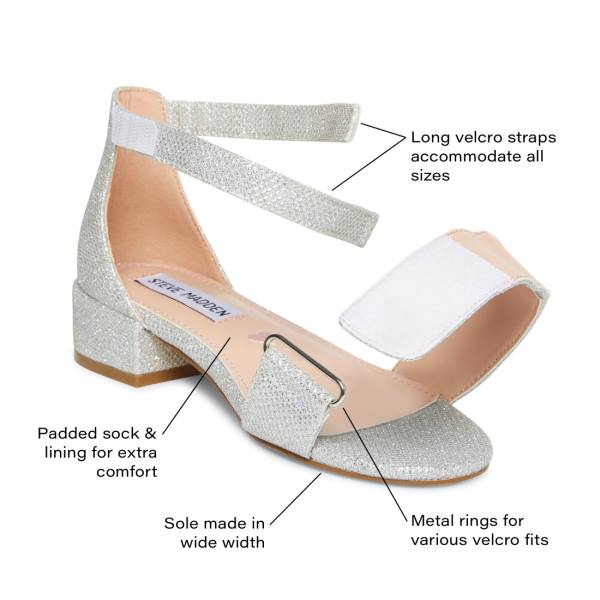 Sandały Dziecięce Steve Madden Airenne Srebrne | SM-947BJ