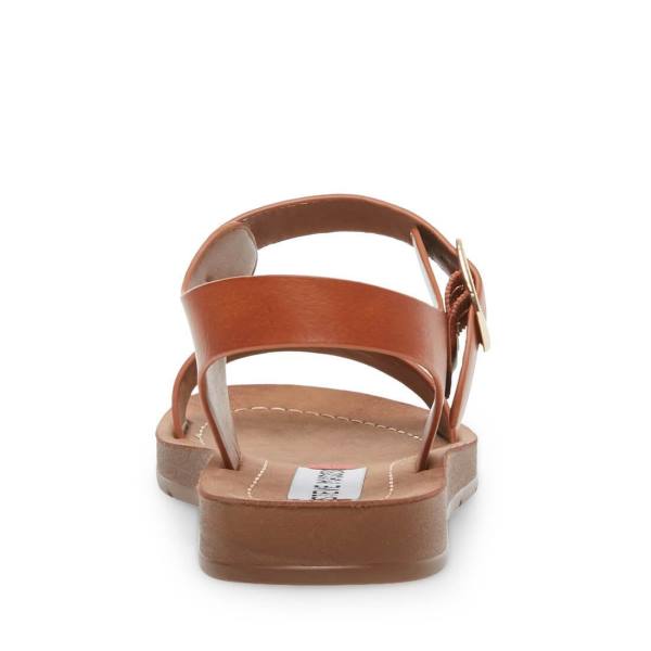 Sandały Dziecięce Steve Madden Jprobler Cognac Brązowe | SM-031XE