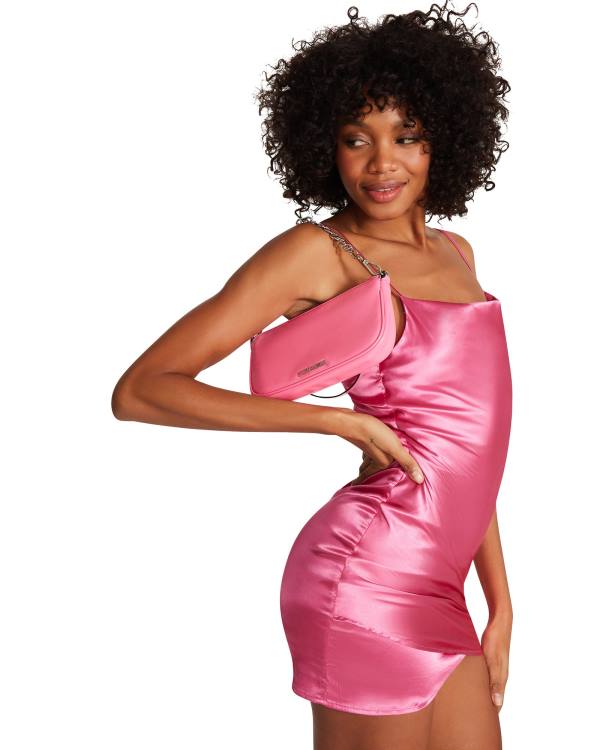 Sukienki Damskie Steve Madden Satin Slip Różowe | SM-347AY