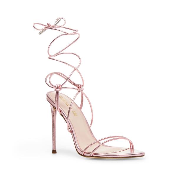 Szpilki Damskie Steve Madden Badgirl Metallic Heel Różowe Metal | SM-975KW