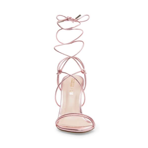 Szpilki Damskie Steve Madden Badgirl Metallic Heel Różowe Metal | SM-975KW