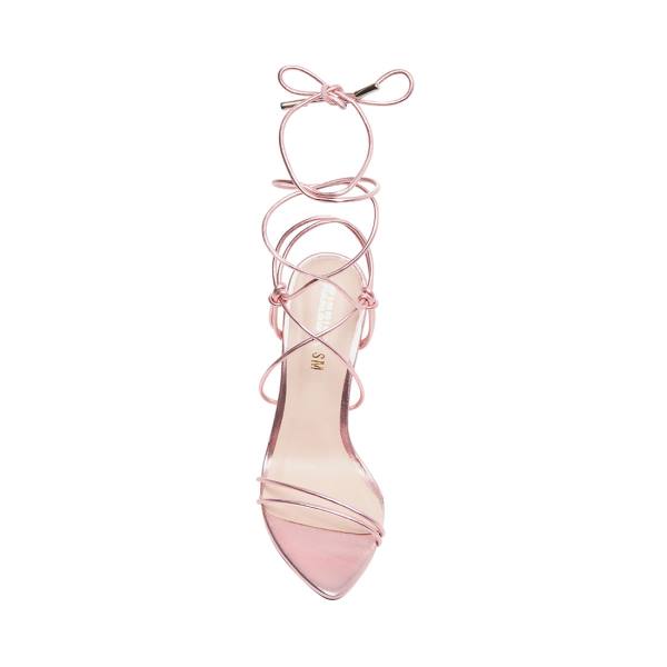 Szpilki Damskie Steve Madden Badgirl Metallic Heel Różowe Metal | SM-975KW