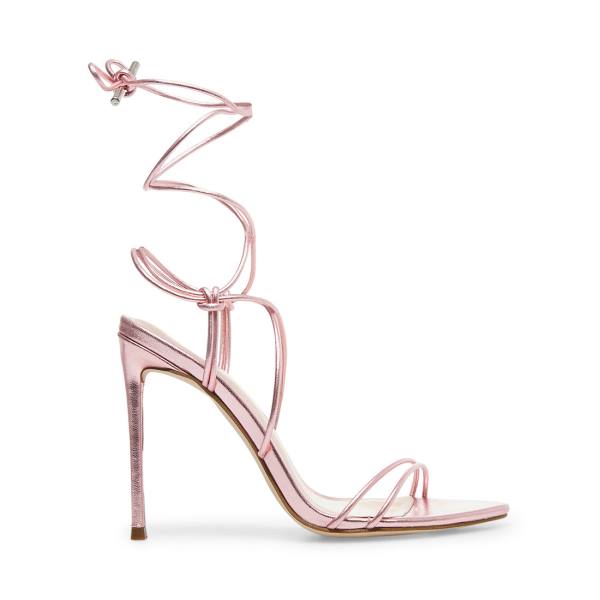 Szpilki Damskie Steve Madden Badgirl Metallic Heel Różowe Metal | SM-975KW