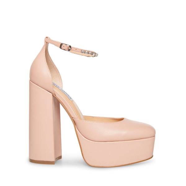 Szpilki Damskie Steve Madden Bangle Blush Skórzane Heel Różowe | SM-507EH