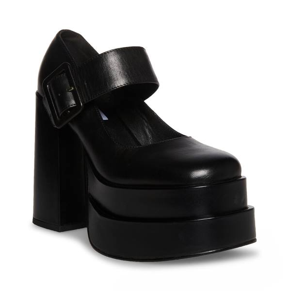 Szpilki Damskie Steve Madden Carly Skórzane Heel Czarne | SM-865QU