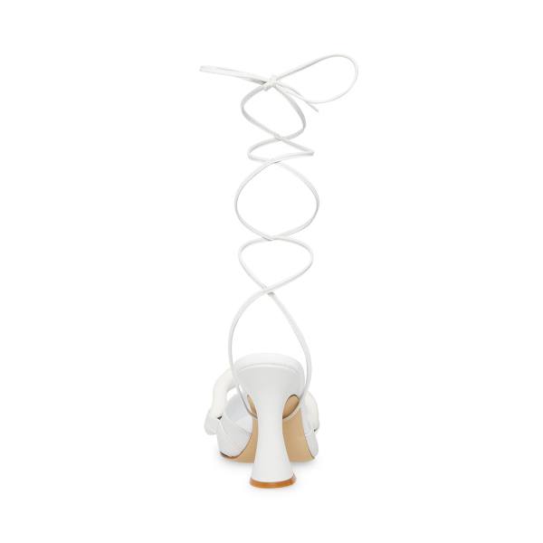 Szpilki Damskie Steve Madden Cassy Skórzane Heel Białe | SM-130YB
