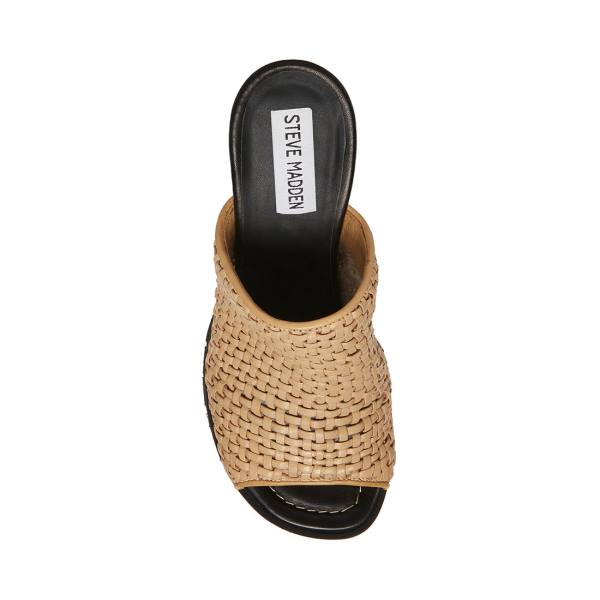 Szpilki Damskie Steve Madden Fayth Sand Skórzane Heel Brązowe | SM-402RK