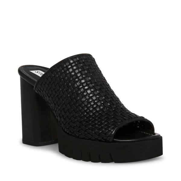 Szpilki Damskie Steve Madden Fayth Skórzane Heel Czarne | SM-135IX
