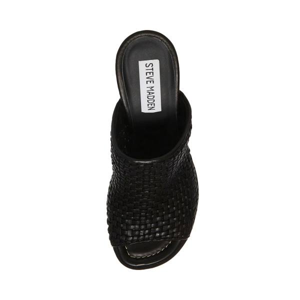 Szpilki Damskie Steve Madden Fayth Skórzane Heel Czarne | SM-135IX