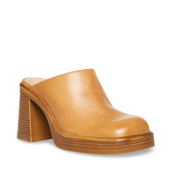 Szpilki Damskie Steve Madden Flirtie Tan Skórzane Heel Brązowe | SM-429HE