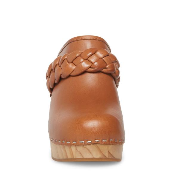 Szpilki Damskie Steve Madden Highland Cognac Skórzane Heel Brązowe | SM-591YM
